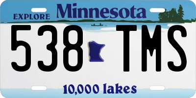MN license plate 538TMS