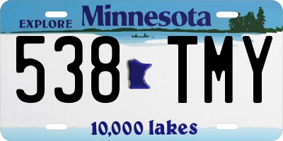 MN license plate 538TMY