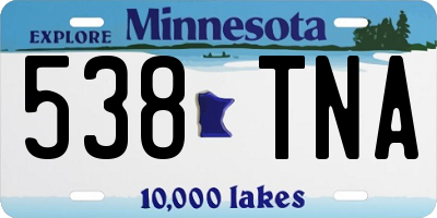 MN license plate 538TNA