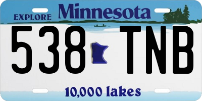 MN license plate 538TNB