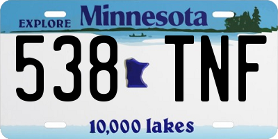 MN license plate 538TNF