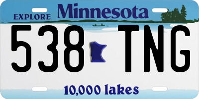 MN license plate 538TNG