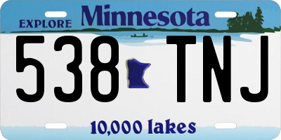 MN license plate 538TNJ
