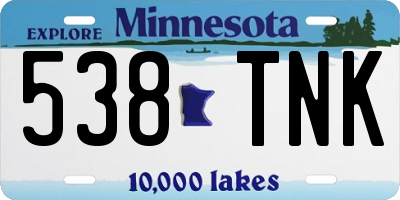 MN license plate 538TNK