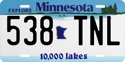 MN license plate 538TNL