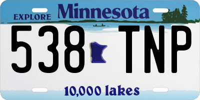 MN license plate 538TNP