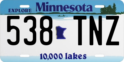 MN license plate 538TNZ
