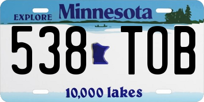 MN license plate 538TOB