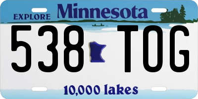 MN license plate 538TOG