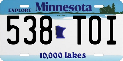 MN license plate 538TOI