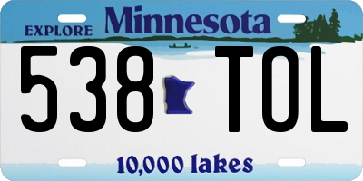 MN license plate 538TOL