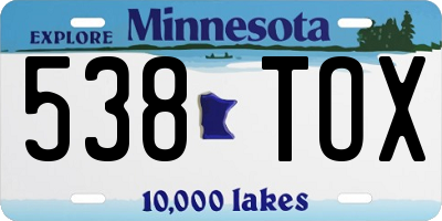 MN license plate 538TOX