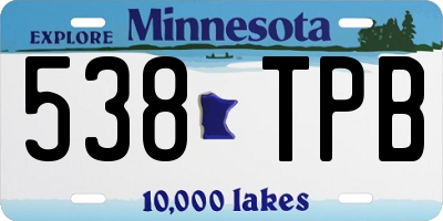 MN license plate 538TPB