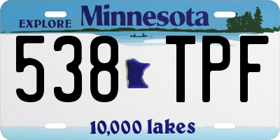 MN license plate 538TPF