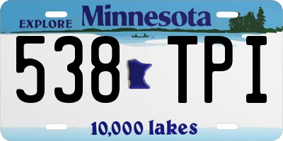 MN license plate 538TPI