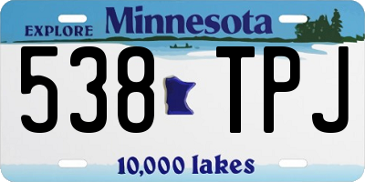 MN license plate 538TPJ