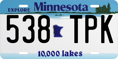 MN license plate 538TPK