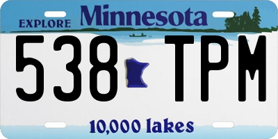 MN license plate 538TPM