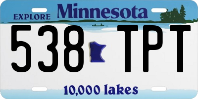 MN license plate 538TPT