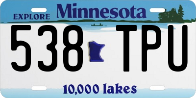 MN license plate 538TPU
