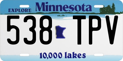 MN license plate 538TPV