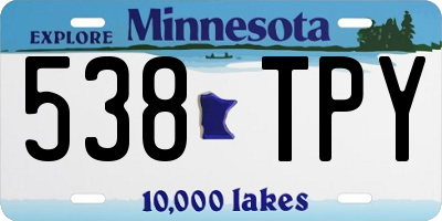 MN license plate 538TPY