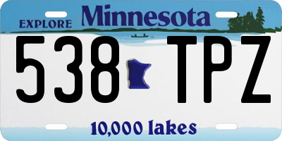 MN license plate 538TPZ