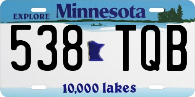 MN license plate 538TQB