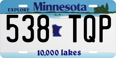 MN license plate 538TQP