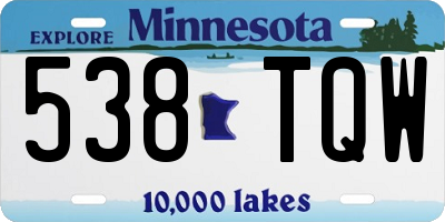 MN license plate 538TQW