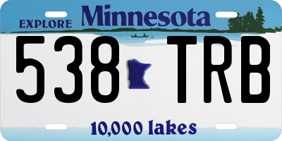 MN license plate 538TRB