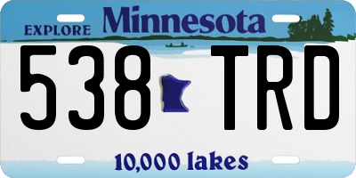 MN license plate 538TRD