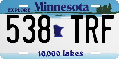 MN license plate 538TRF