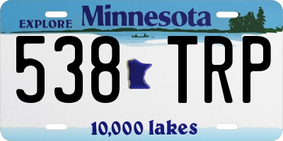 MN license plate 538TRP