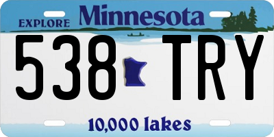 MN license plate 538TRY