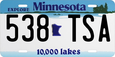MN license plate 538TSA