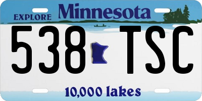MN license plate 538TSC