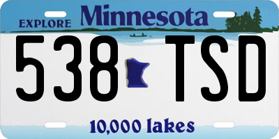 MN license plate 538TSD