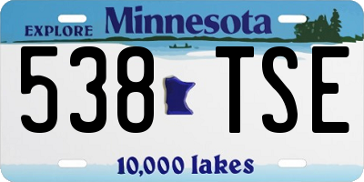 MN license plate 538TSE