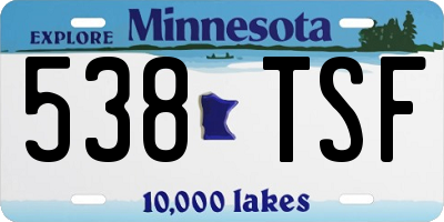 MN license plate 538TSF