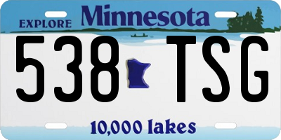 MN license plate 538TSG