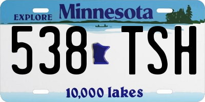 MN license plate 538TSH