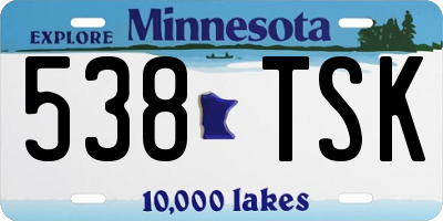 MN license plate 538TSK