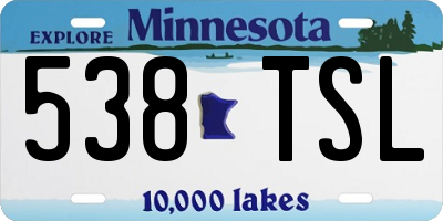 MN license plate 538TSL