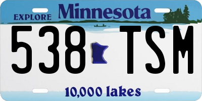 MN license plate 538TSM