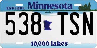 MN license plate 538TSN