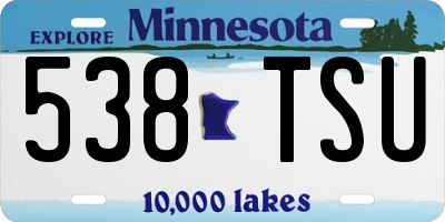 MN license plate 538TSU