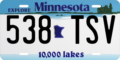MN license plate 538TSV