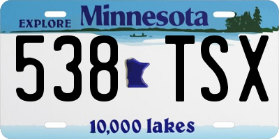 MN license plate 538TSX