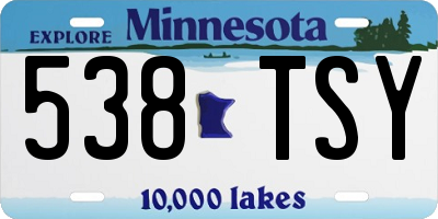 MN license plate 538TSY
